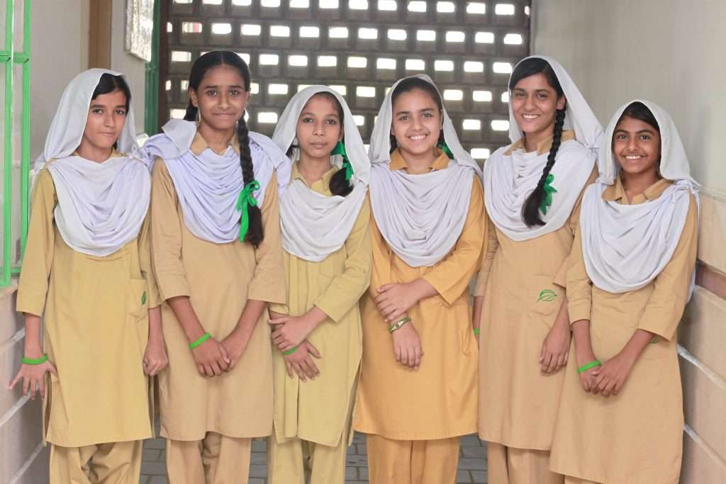 group photo of some girls in uniform