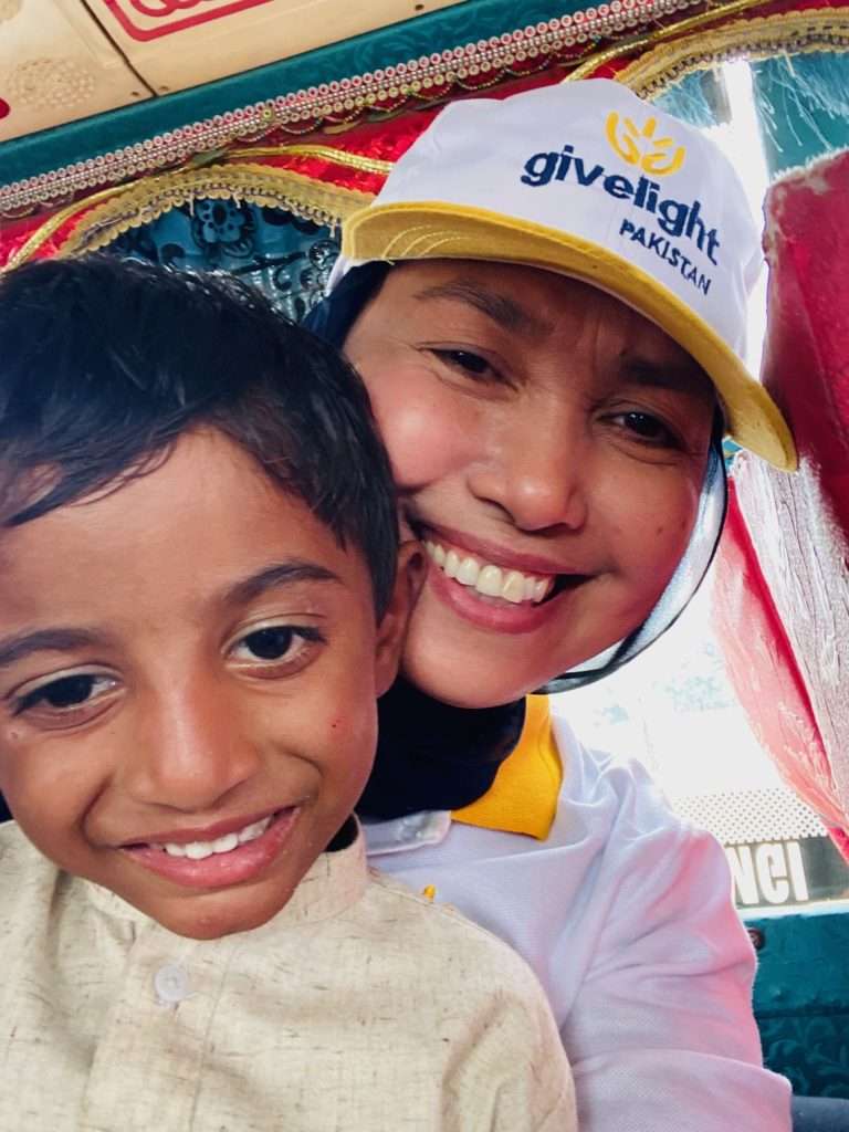 Dian with one of the children