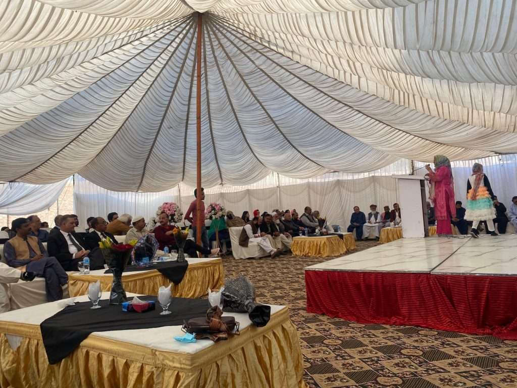Giving a speech at the event